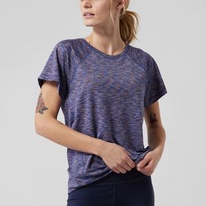 Athleta ultimate train mesh tee in spacedye mesh blue